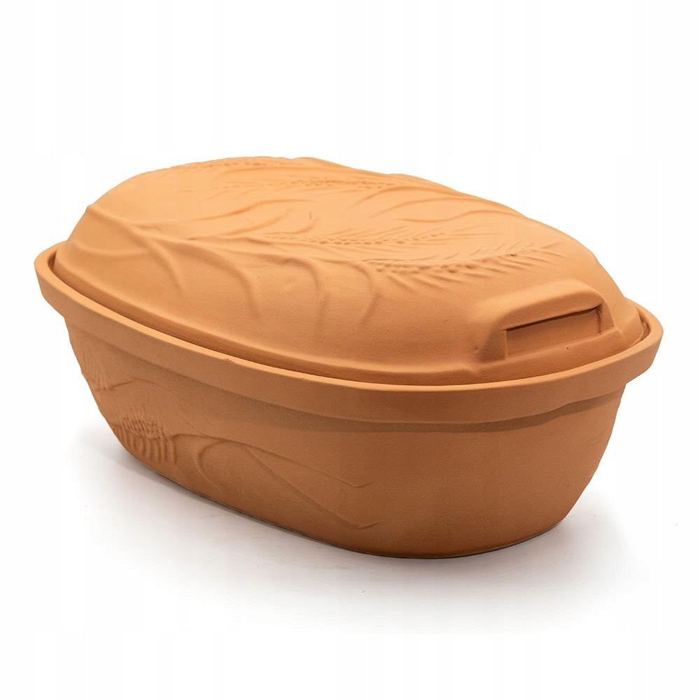 Roman clay pot with lid oval 4,5L for turkey roast oven Brand Jelux