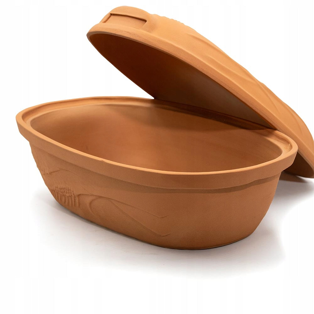 Roman clay pot with lid oval 4,5L for turkey roast oven Capacity 5 l