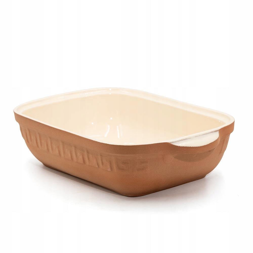 Roman clay pot with lid rectangular glazed 5L for roasting Capacity 5 l