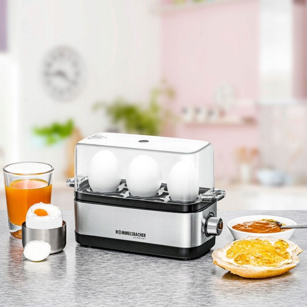 Rommelsbacher Egg cooker for 1- 3 eggs ER 300 300W Inspection Light Silver Packaging status original