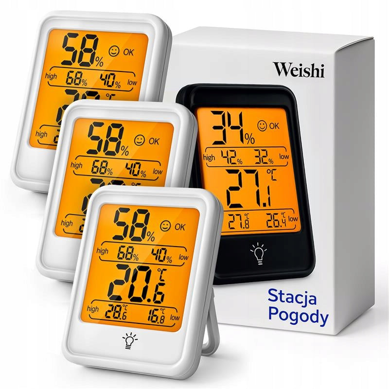 Room THERMOMETER WEATHER STATION HYGROMETER INDOOR SET OF 3PCS