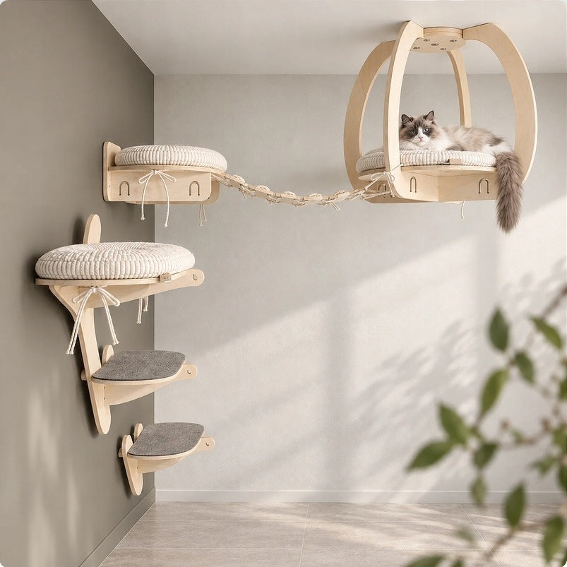 Rope park CATSTRADA for cat SKY PARK 2 shelves bed bridge L 145,5