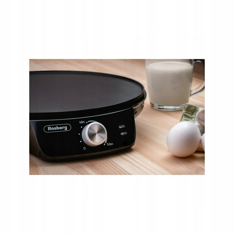 Rosberg R51323A, 1200 W, 30 cm, Tapadásmentes, Fekete, Palacsintasütő Manufacturer code 555R51323A