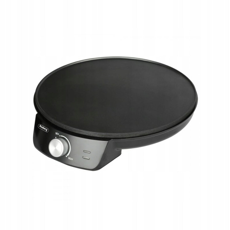Rosberg R51323A, 1200 W, 30 cm, Tapadásmentes, Fekete, Palacsintasütő