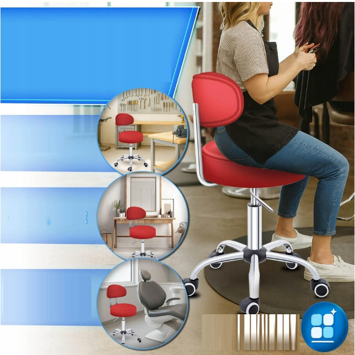 Rotary Cosmetic Stool up to 150 kg -- Red