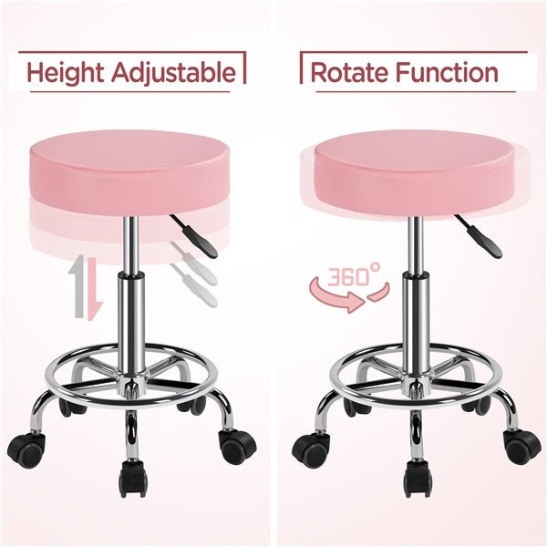 Rotary Hoker Adjustable for Spa Kitchen Salon, for Hairdresser, Pink Upholstery color pink