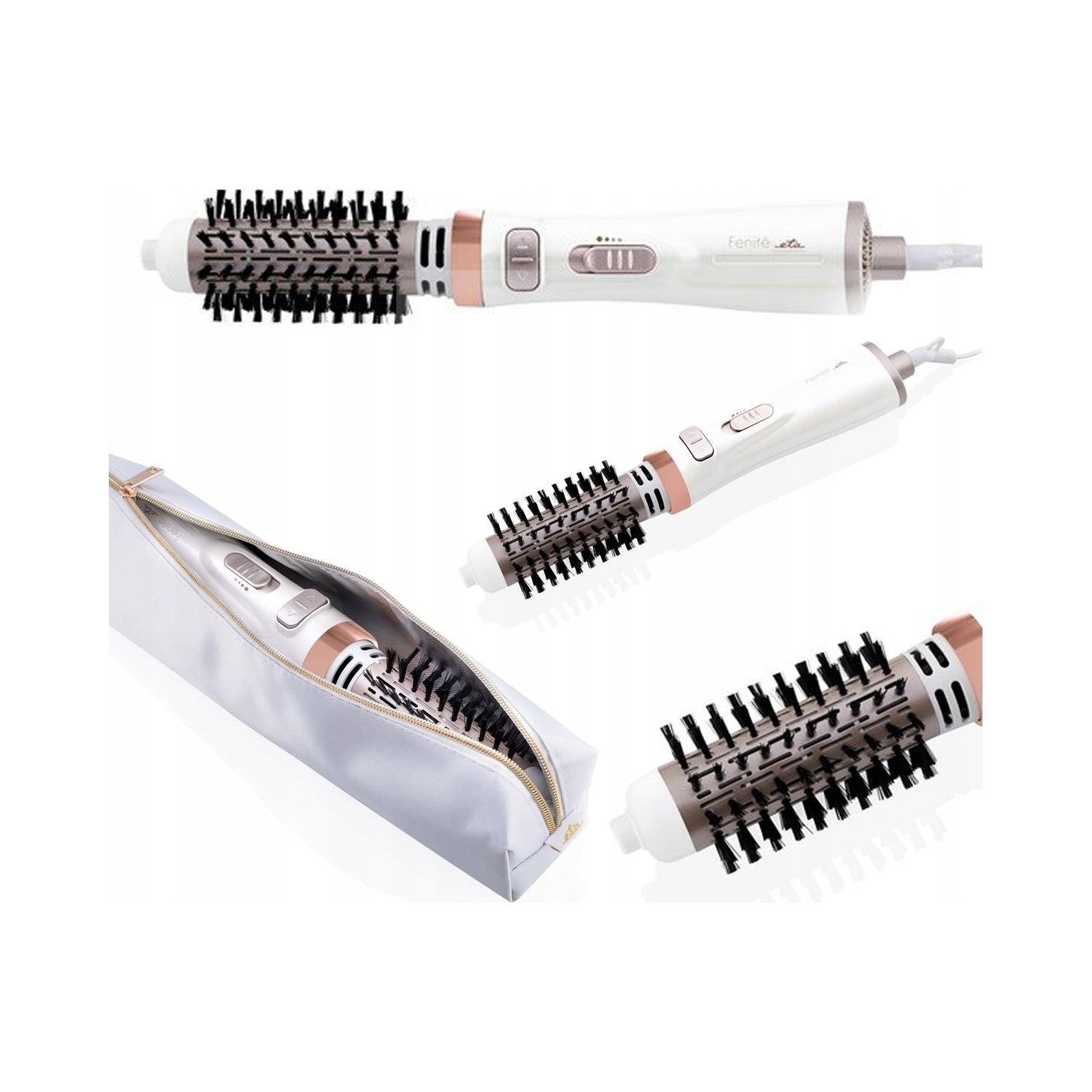 Rotary curling iron-dryer ETA Fenité 1000 W 38 mm with ionization