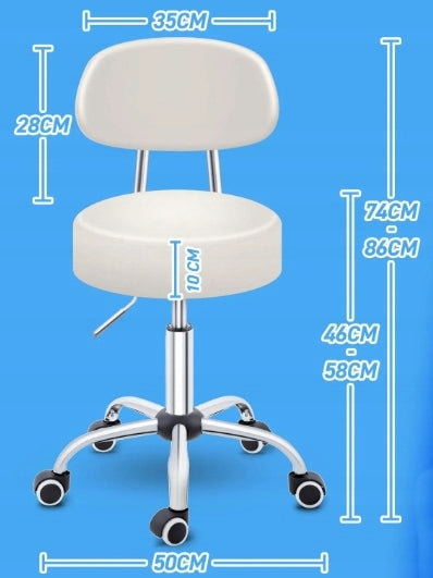 Rotary stool TRESKO with backrest 150 kg – beige colour Brand no brand