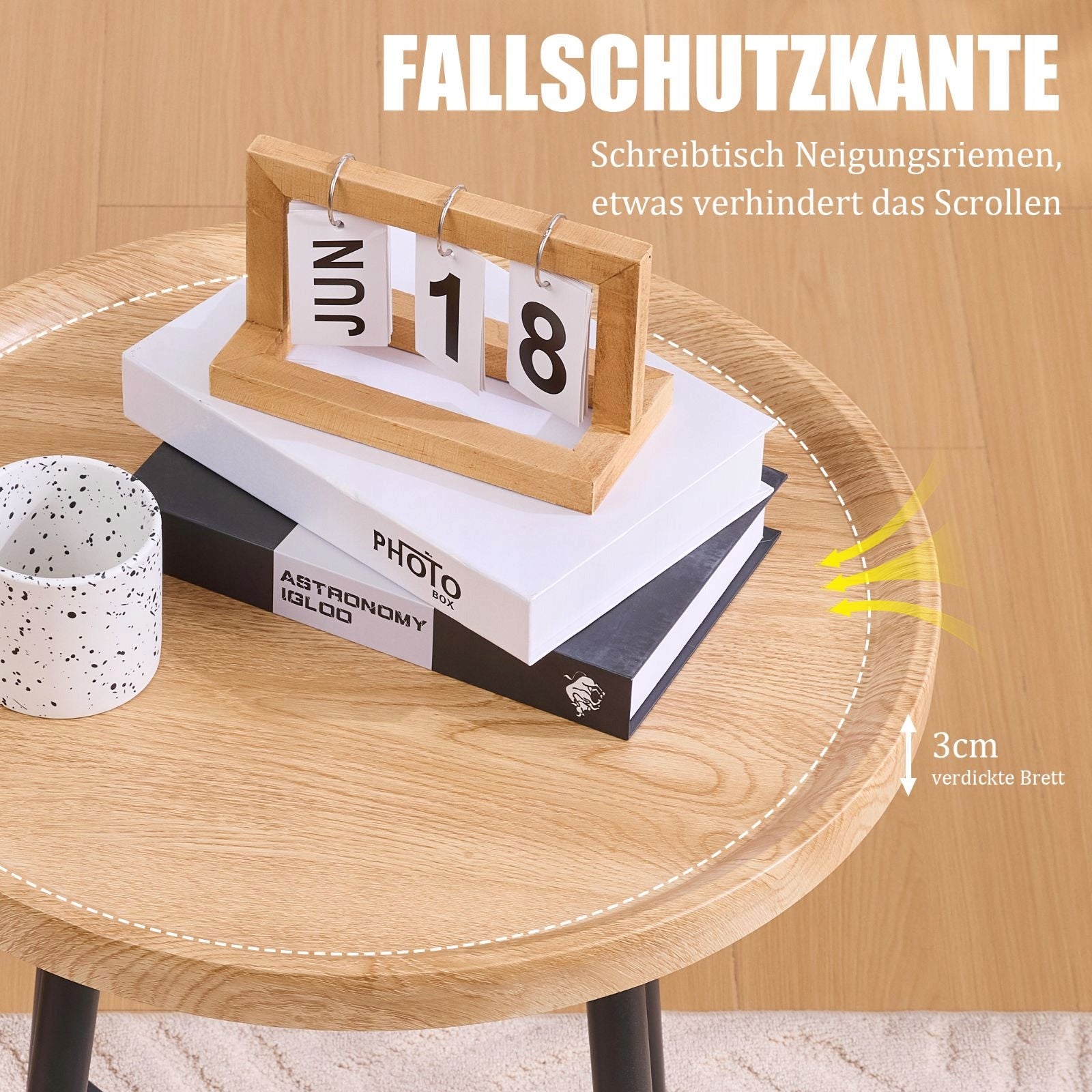 Round Side Table Wooden Metal Frame Manufacturer code W3056P381067-1