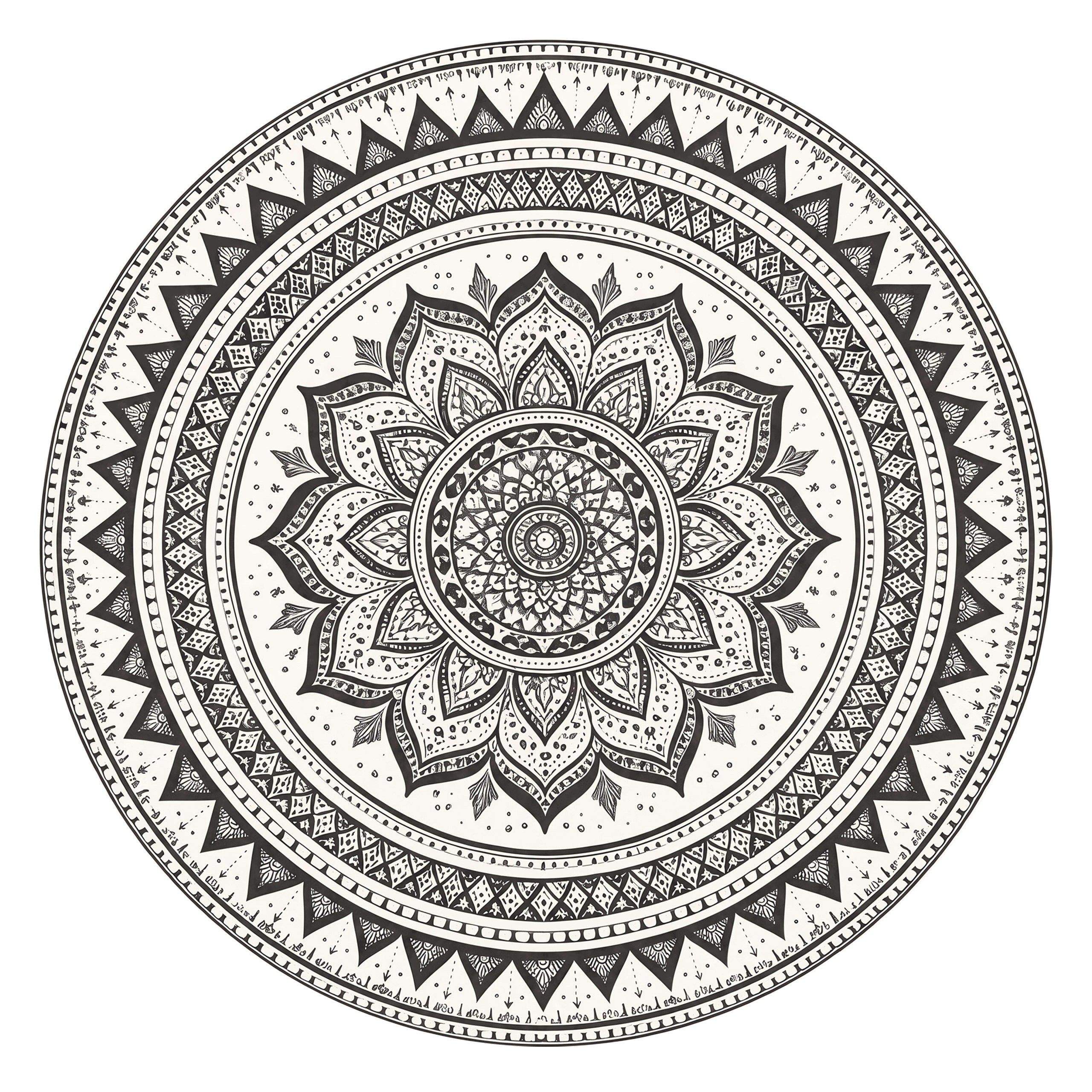 Round carpet Mandala for living room 120x120 oriental NOVO non-slip Packaging status original