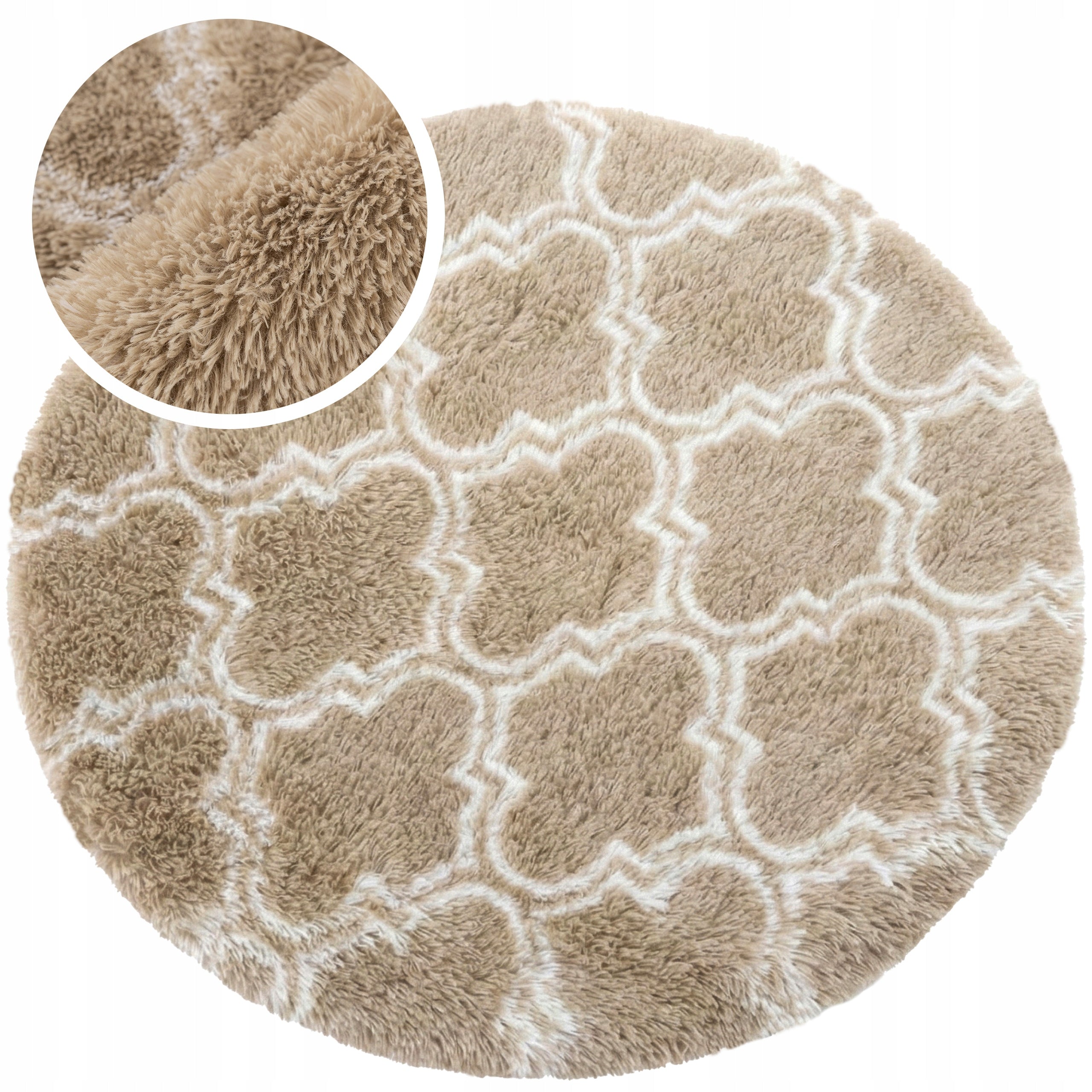 Round carpet for living room shaggy DECOR non-slip soft fluffy 120x120