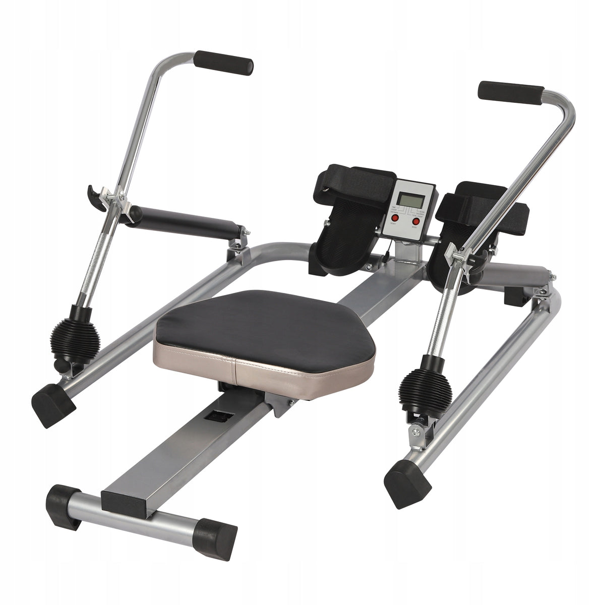 Rowing Machine Hydraulic Exercise Rower + Soft Seat Lcd Monitor Long Rail.
