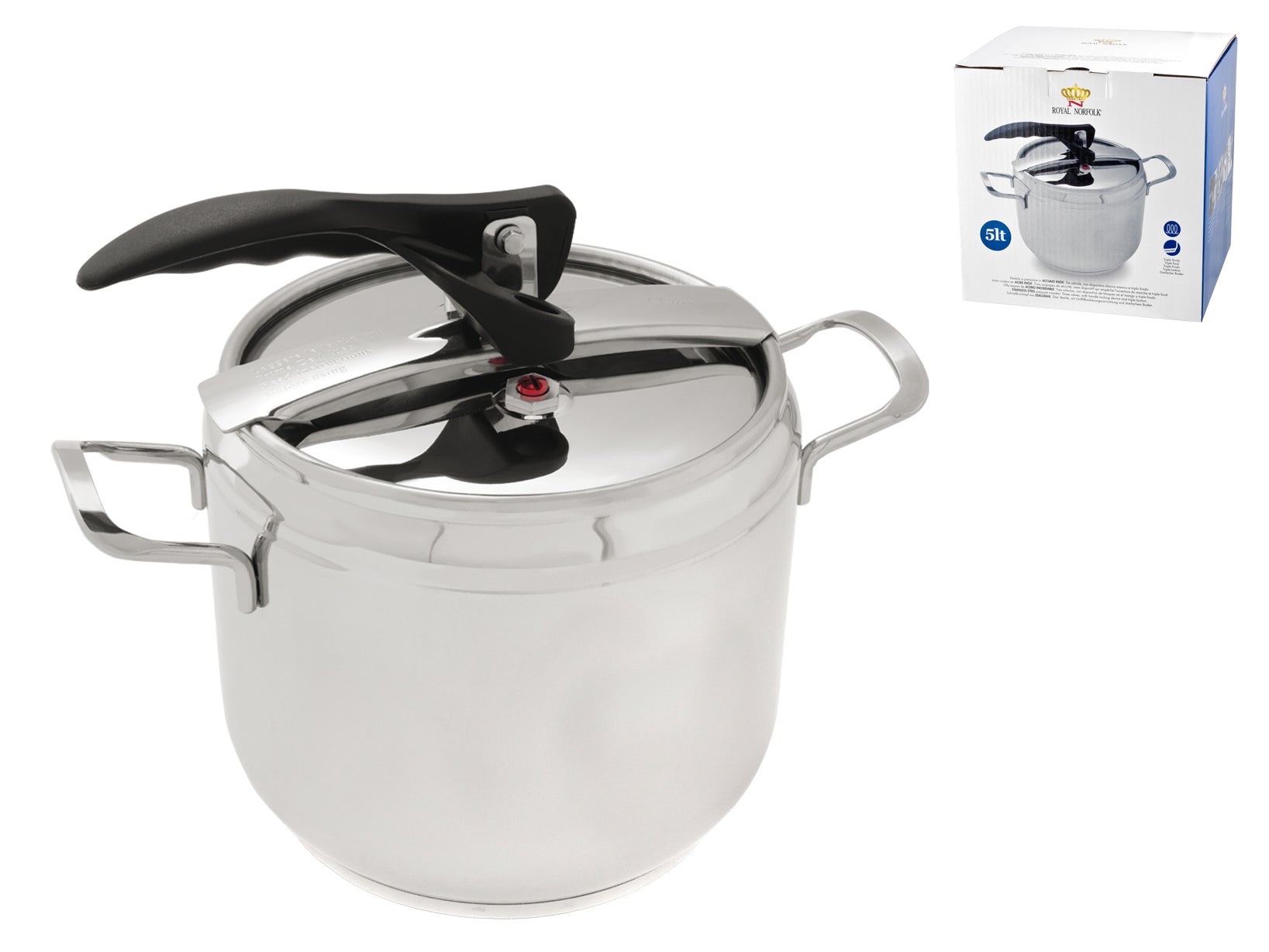 Royal Norfolk pressure cooker, stainless steel, 5 l Packaging status original