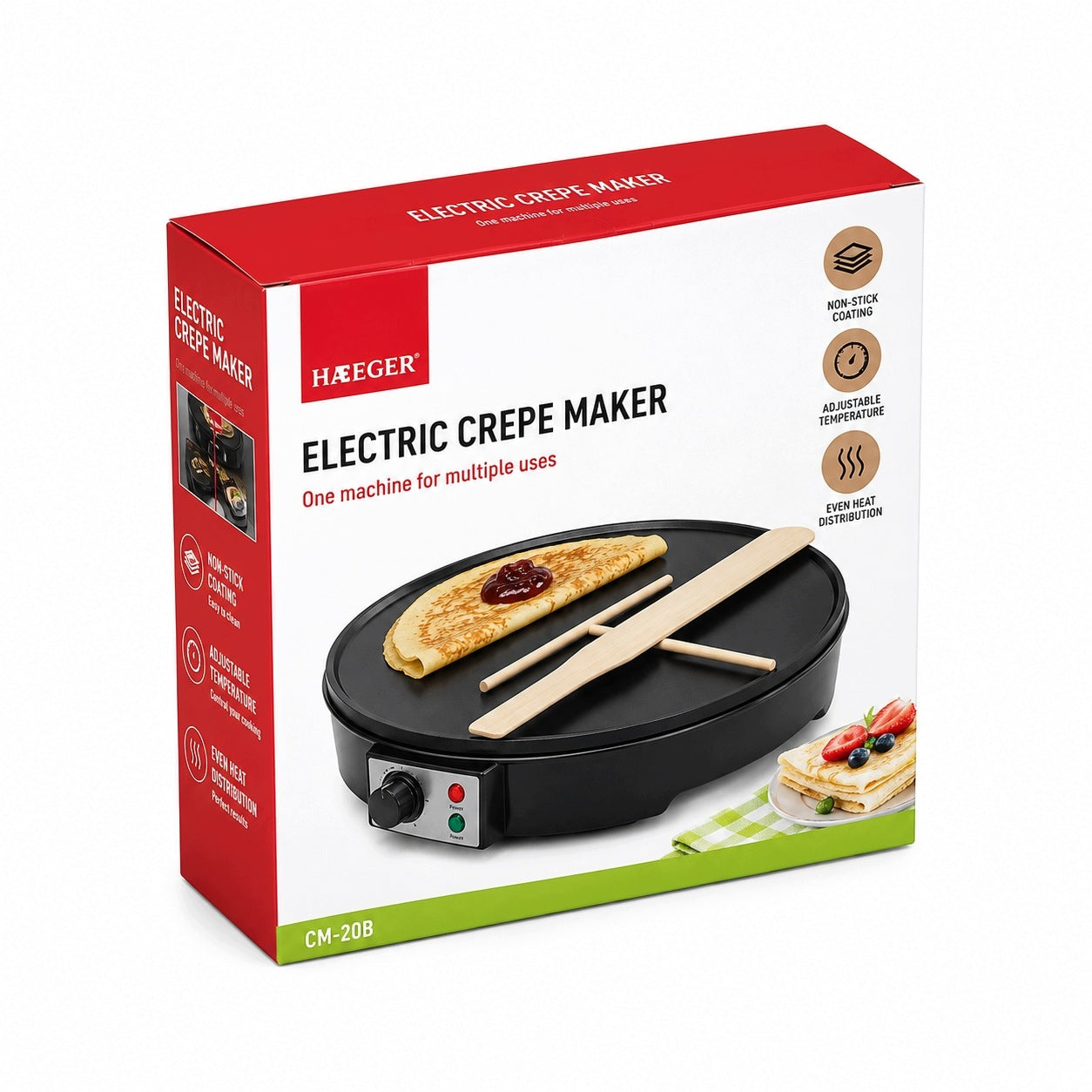 Royal Swiss Electric Crepe Maker 30cm 1000W Non-Stick Adjustable Temp Brand no brand