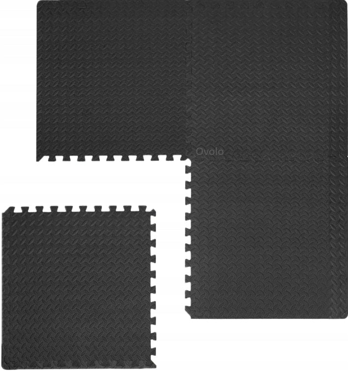 Rubber FLOOR PUZZLE for gym MATA for protective equipment black 1,2x1,2m