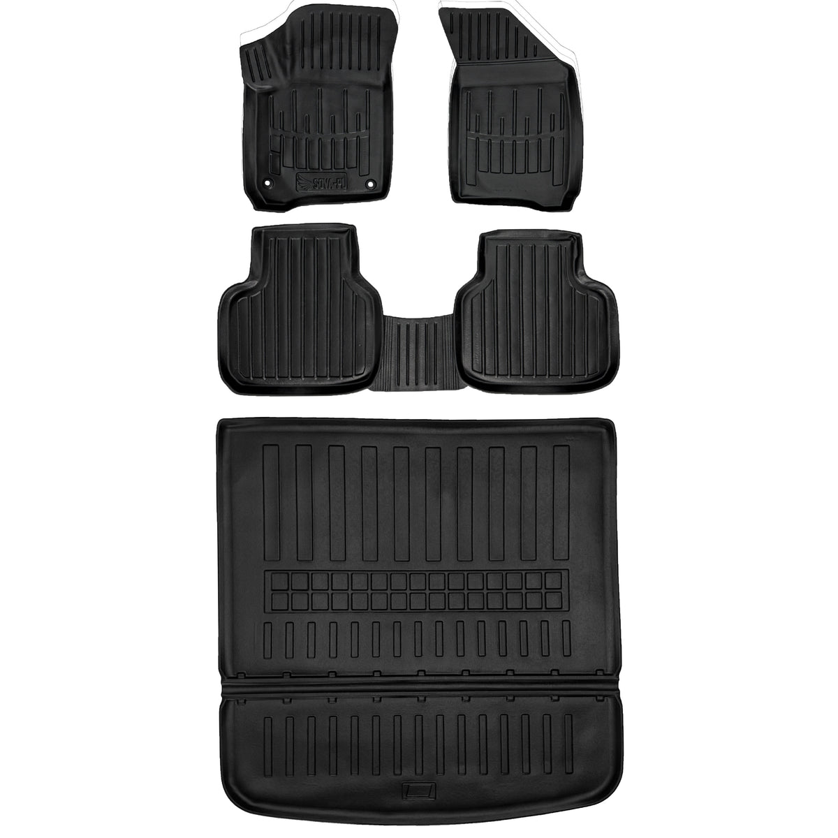 Rubber mat and rug set Fiat Freemont (2011-2016) 7 seater version =>