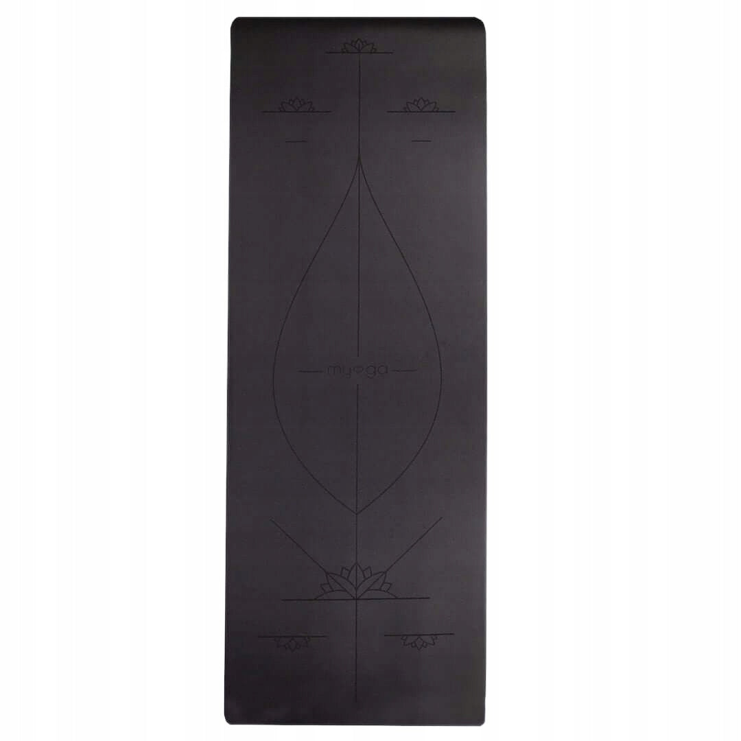 Rubber yoga mat myga - Alignment 6mm XL - black Packaging status original