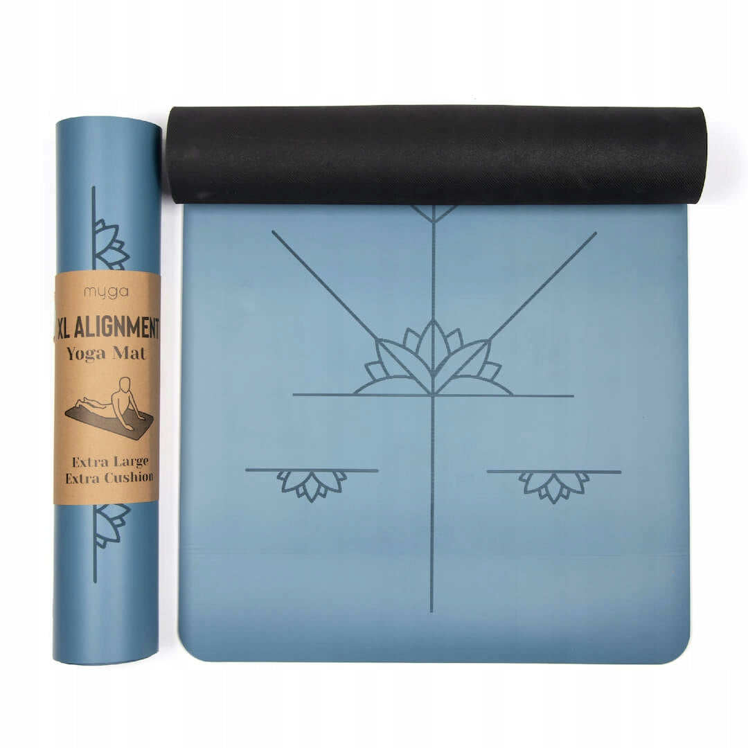 Rubber yoga mat myga - Alignment 6mm XL - blue Manufacturer code RY1182