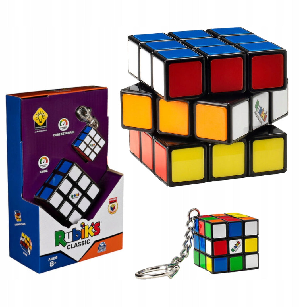 Rubik's Cube with Keychain Rubik's Classic 3x3 Puzzle Game