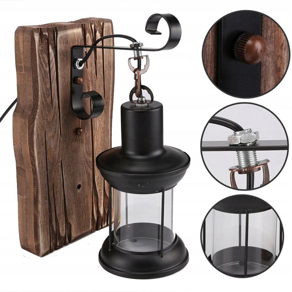 Rustic wall lamp in retro vintage wooden wall lamp not bulb Manufacturer code IWHHG