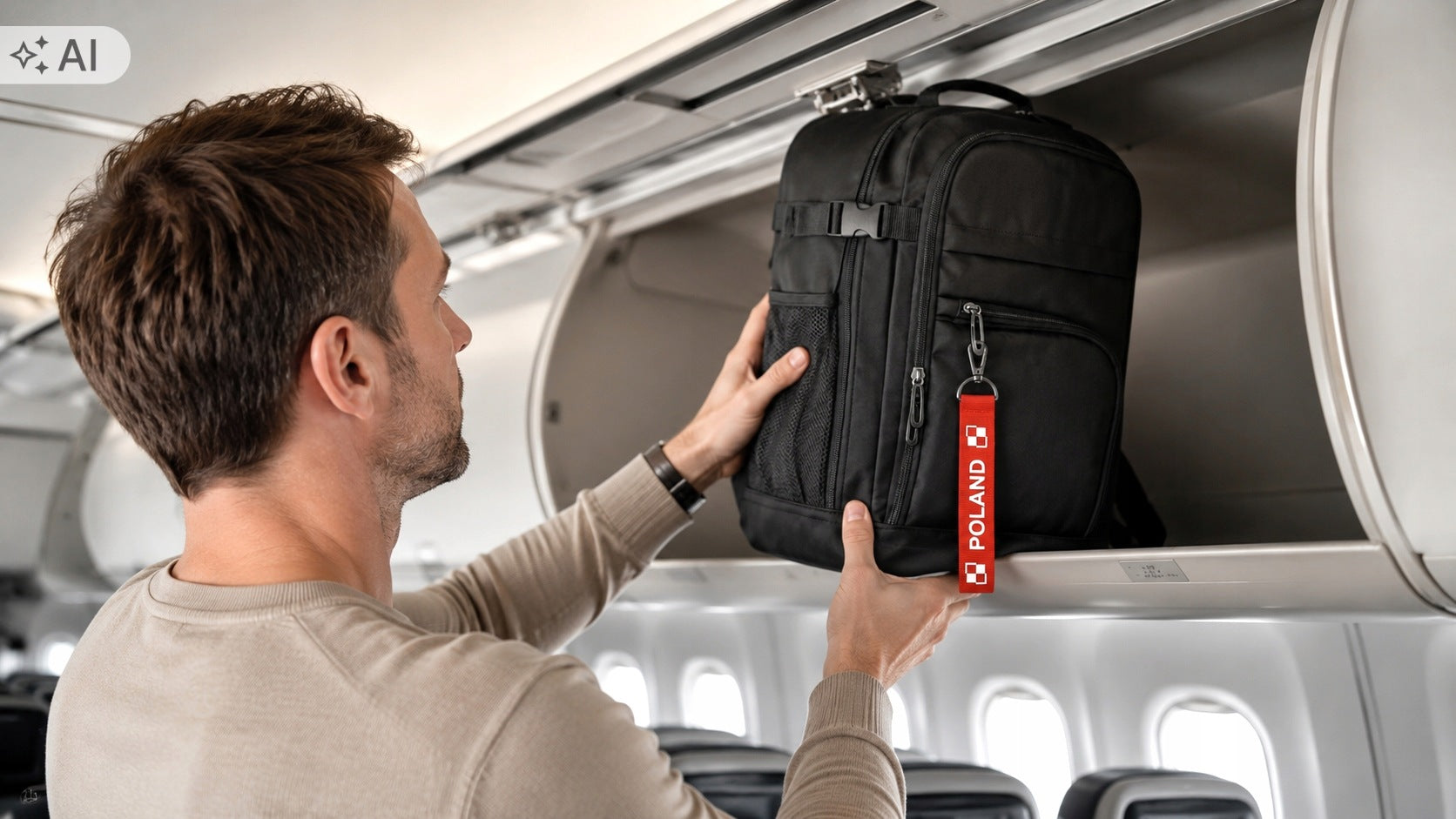 Ryanair Airplane Travel Backpack Hand Luggage Cabin New Dimension Manufacturer code A-1621 BLACK