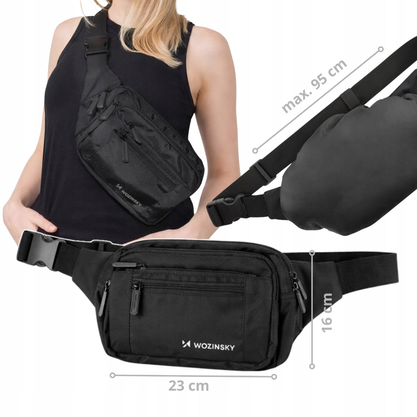 SACHET BUM BAG WATERPROOF BELT SHOULDER 6 POCKETS HIKING TREKKING Packaging status original