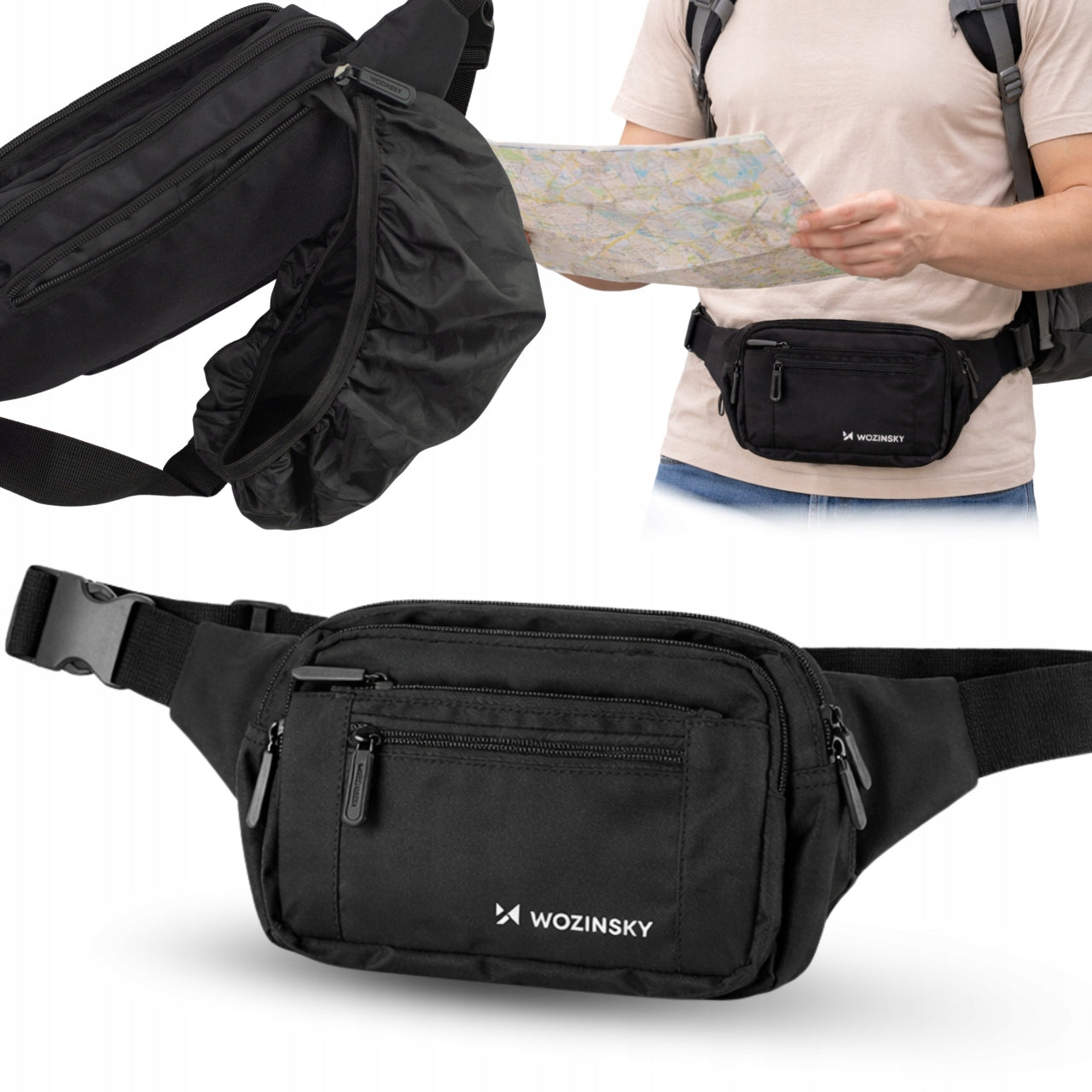SACHET BUM BAG WATERPROOF BELT SHOULDER 6 POCKETS HIKING TREKKING