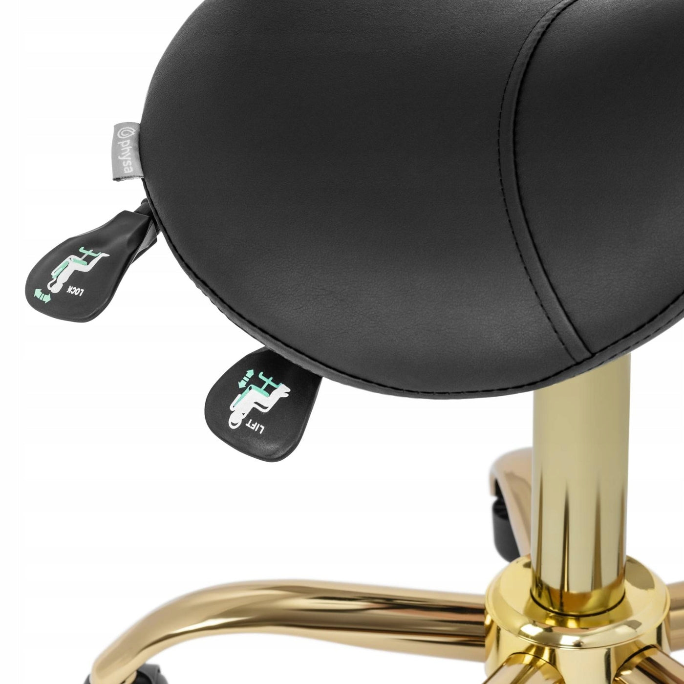 SADDLE CHAIR - 51 - 65 CM - 150 KG - BLACK / GOLD Packaging status original