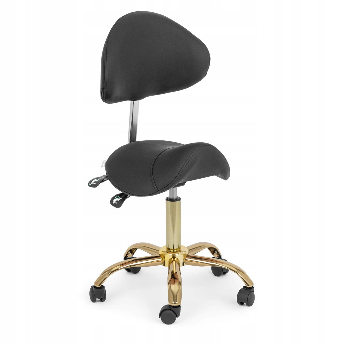 SADDLE CHAIR - 51 - 65 CM - 150 KG - BLACK / GOLD