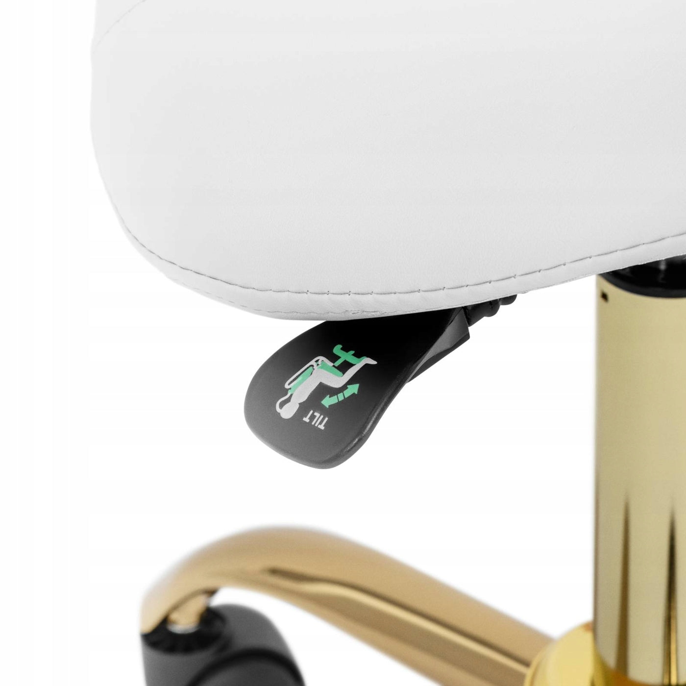 SADDLE CHAIR - 51 - 65 CM - 150 KG - WHITE/ GOLD Medical device no