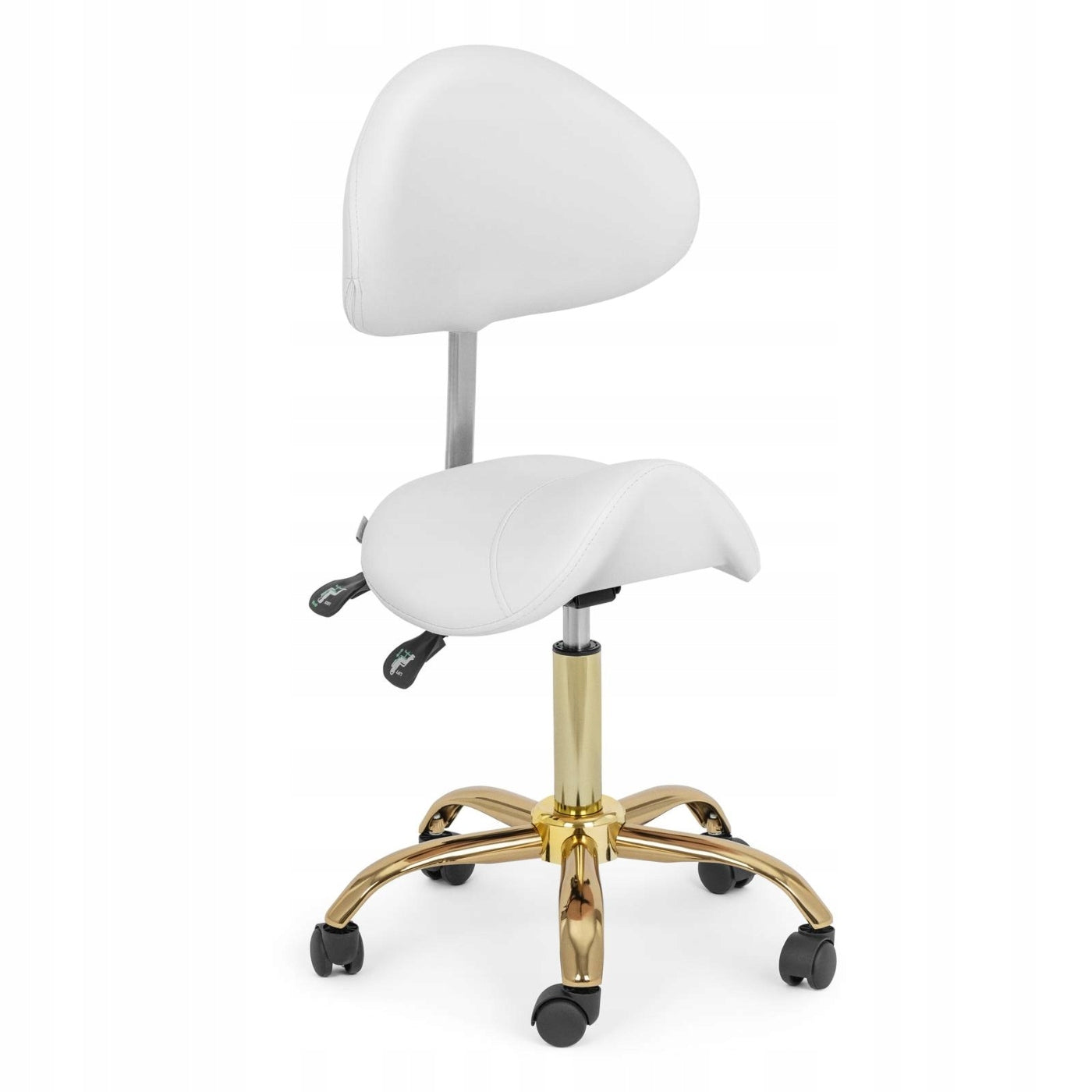 SADDLE CHAIR - 51 - 65 CM - 150 KG - WHITE/ GOLD