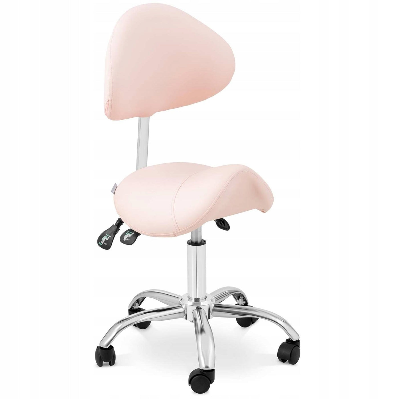 SADDLE COSMETIC CHAIR WITH BACKREST PINK