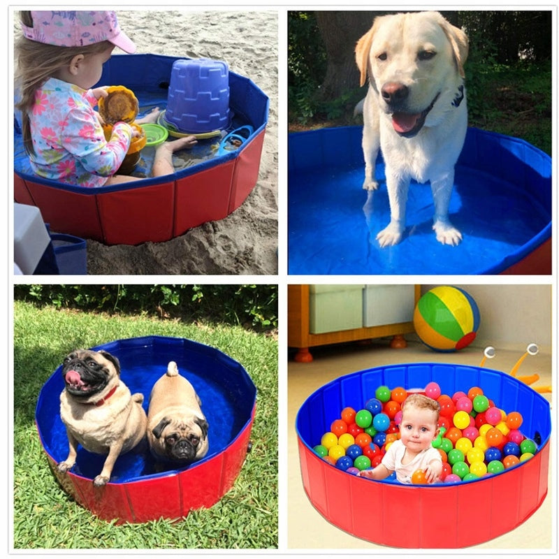 SAFE PORTABLE DOG POOL WITHOUT BLOWING DOG GIFT Manufacturer code Blue&Red