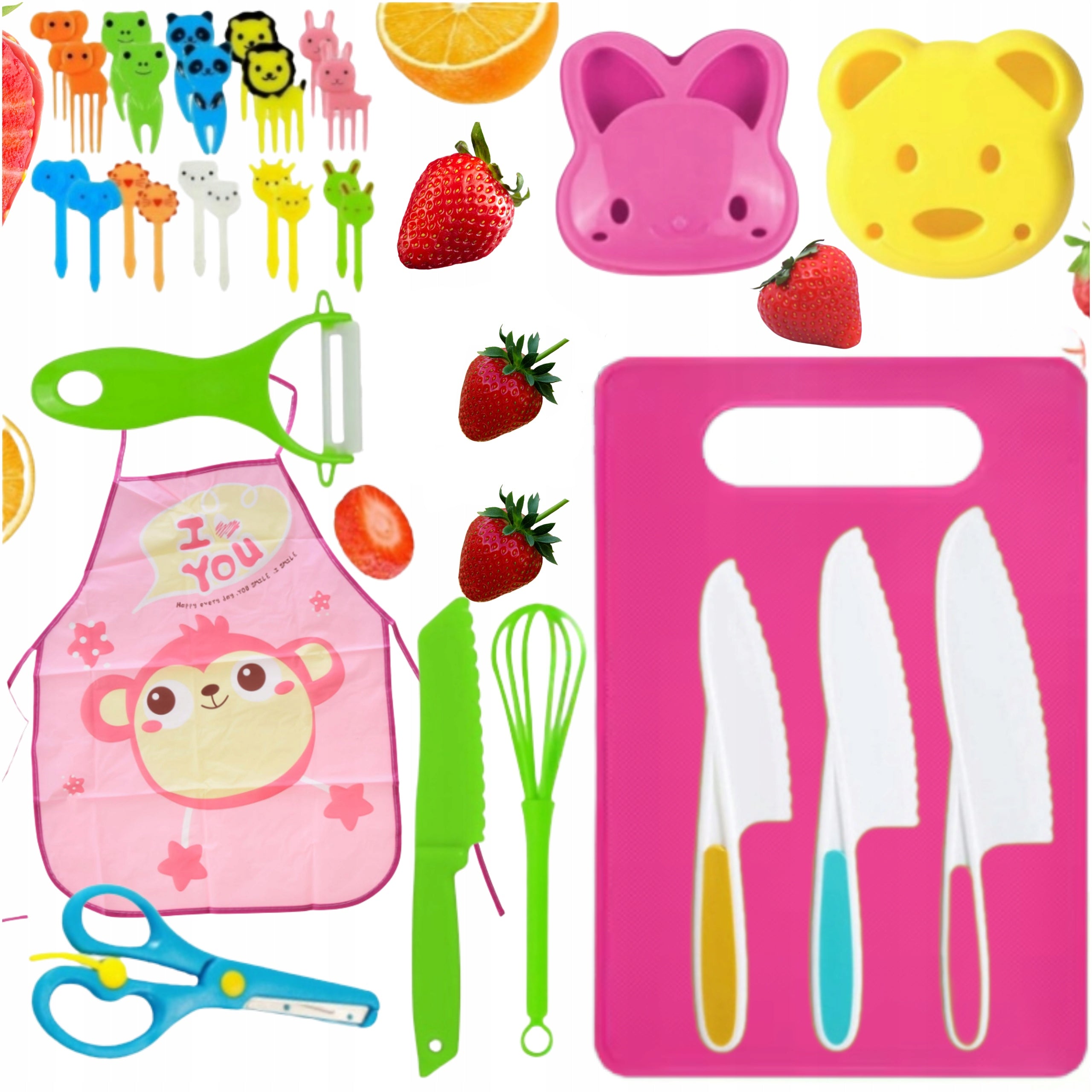 SAFE SET OF KITCHEN KNIVES AND ACCESSORIES FOR CHILDREN MONTESSORI