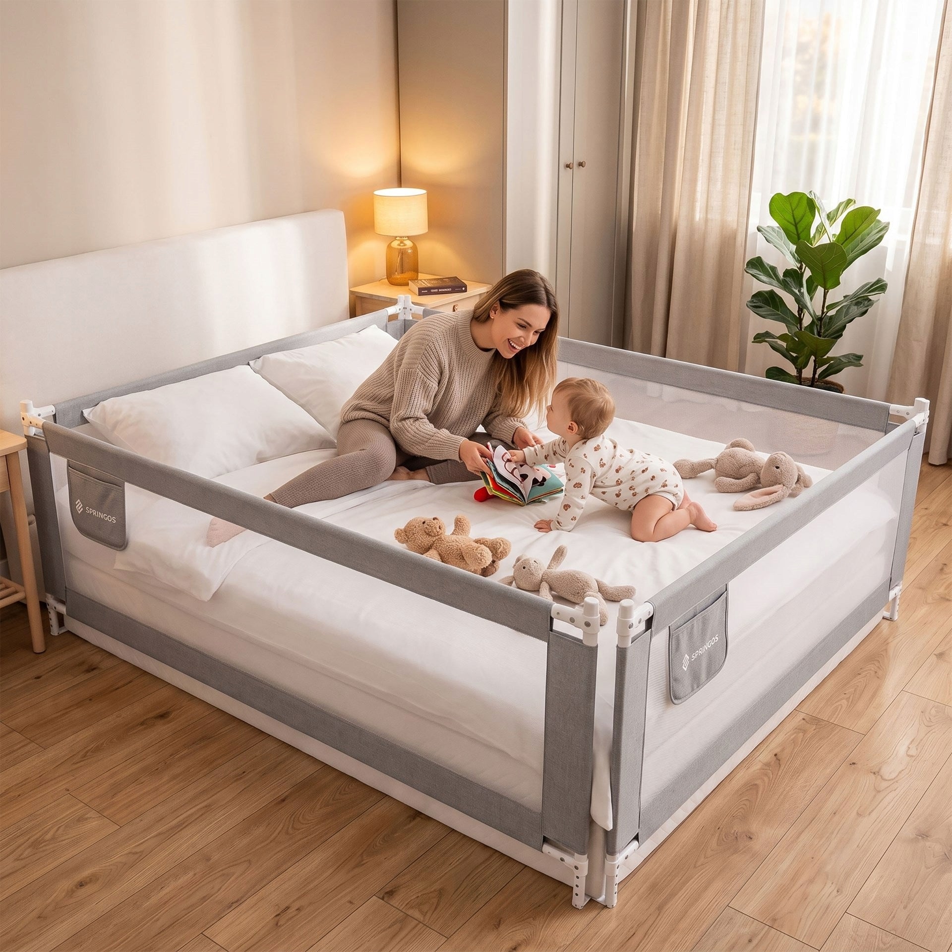SAFETY BED BARRIER FOR CHILDREN 200cm GREY FOLDING Manufacturer code HA7526