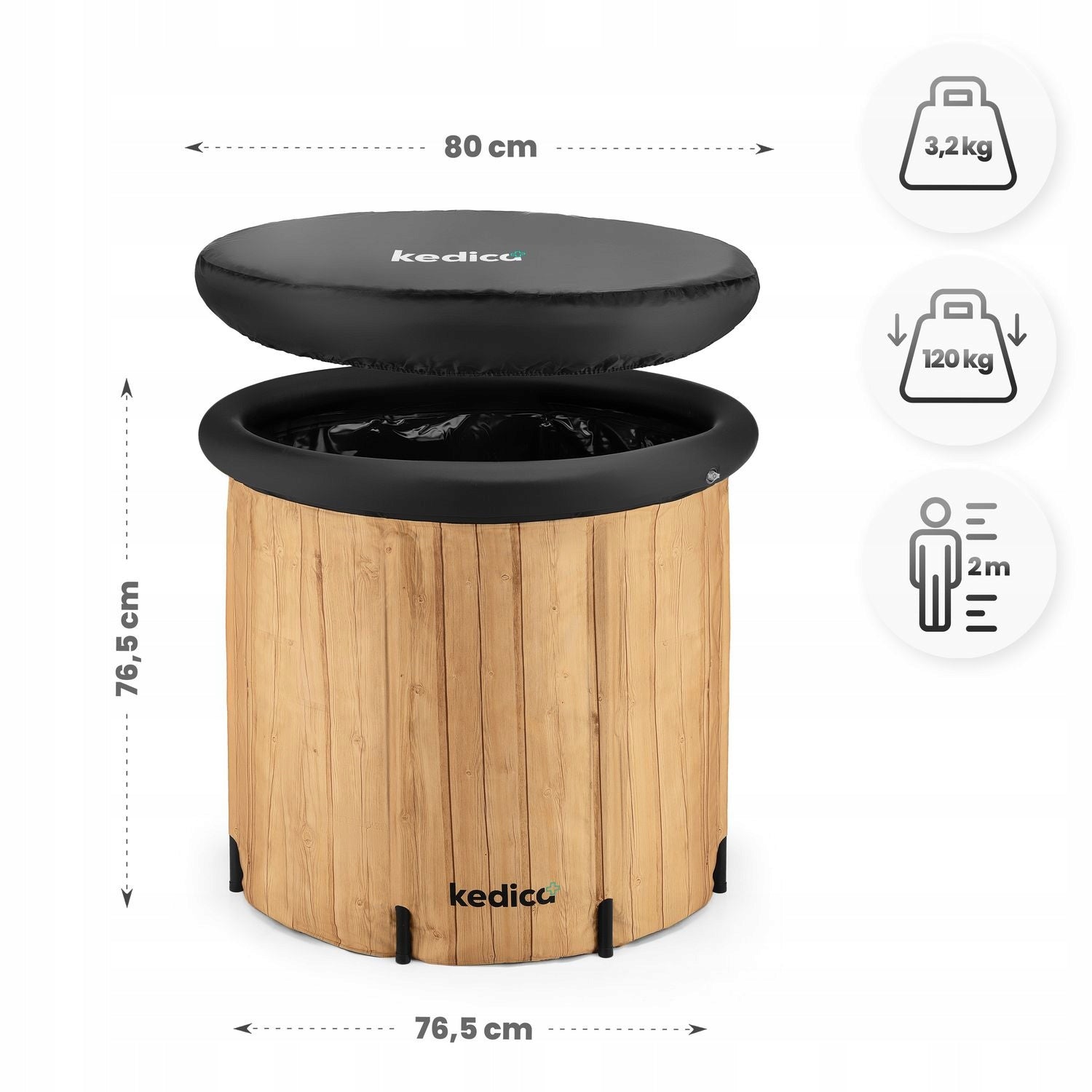 SAILING TUB PORTABLE ICE BATH KEDICA 80CM FOLDING TUB Shape round