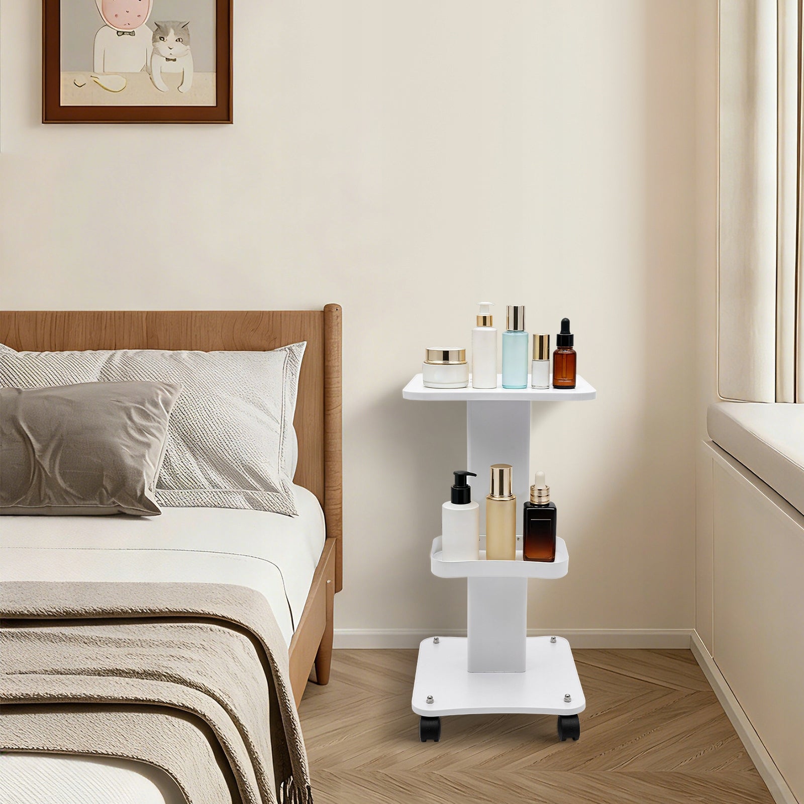 SALON COSMETIC TROLLEY, 40KG, QUIET, WITH WHEELS, WHITE Manufacturer code 1273203