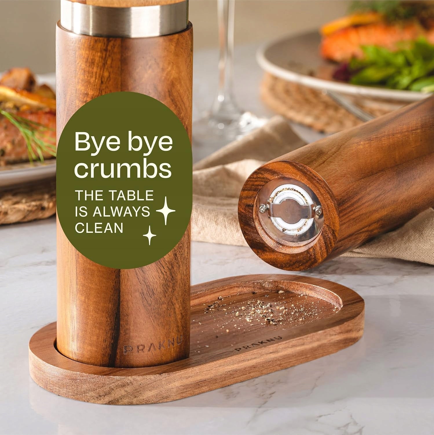 SALT AND PEPPER GRINDER ACACIA WOOD FSC CERAMIC PREMIUM 2 PIECES Manufacturer code 44329