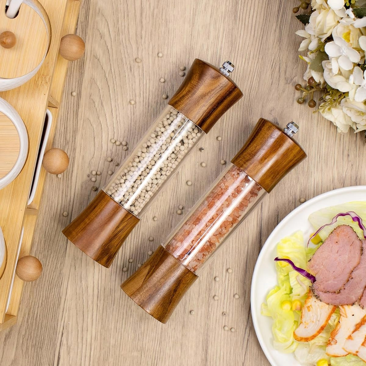 SALT AND PEPPER GRINDER HANDHELD WOODEN GRINDERS FOR KITCHEN TABLE GIFT Brand no brand