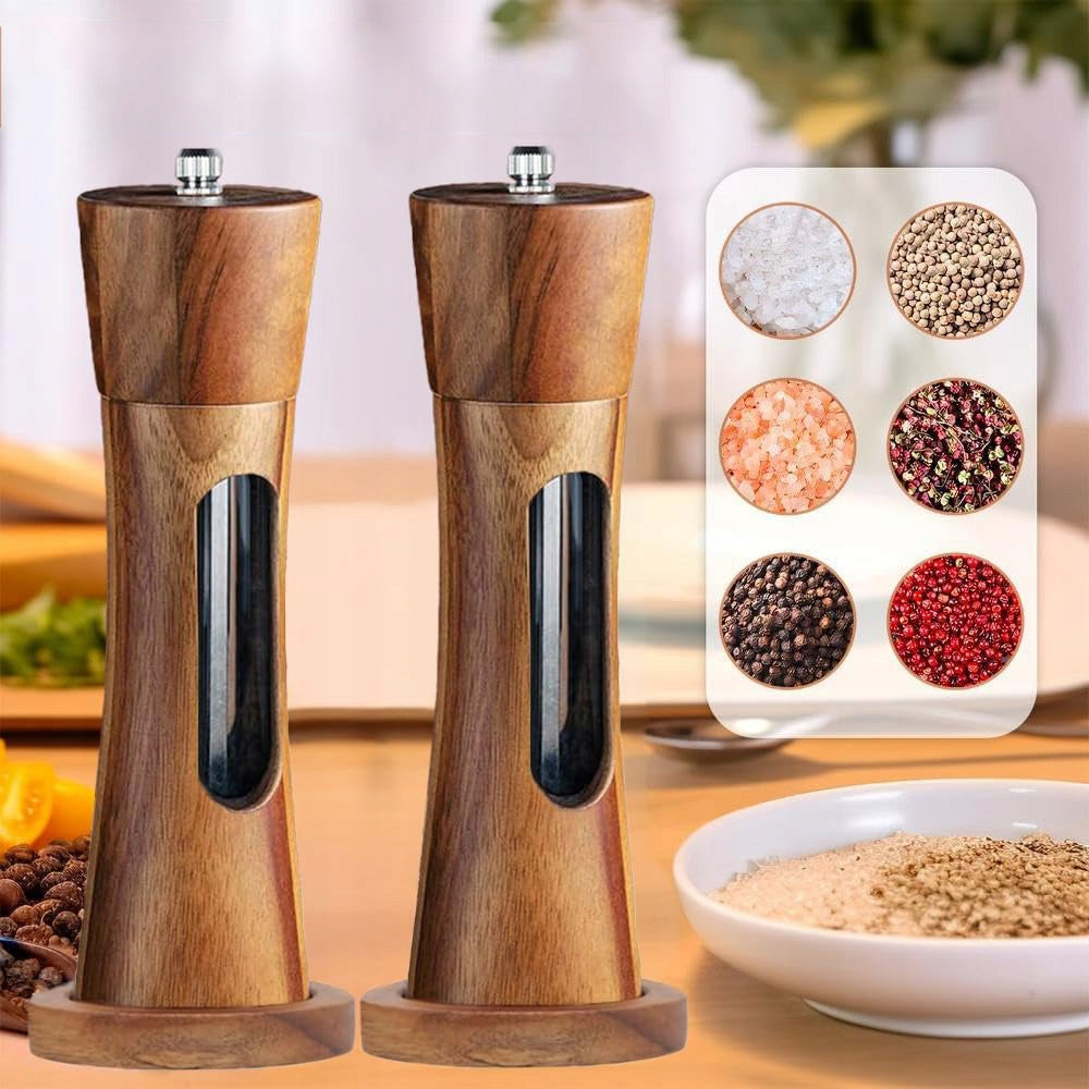 SALT AND PEPPER GRINDER WOODEN GRINDERS SPICE GRINDER HANDHELD 2 SET Manufacturer code Ręczny Młynek