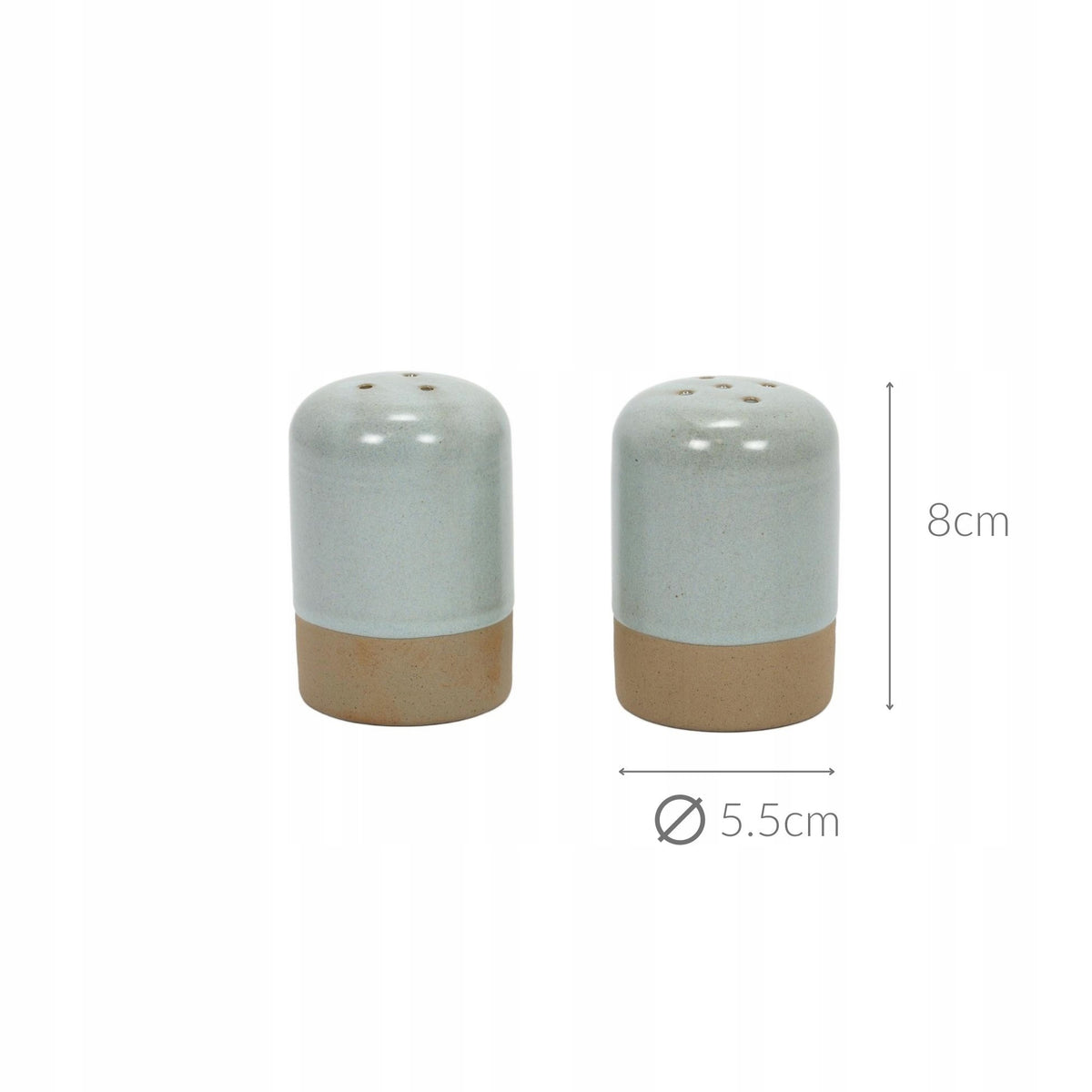 SALT AND PEPPER SHAKER CERAMIC SET FOR PEPPER AND SALT GREY Ø5,7 cm Brand Zeller
