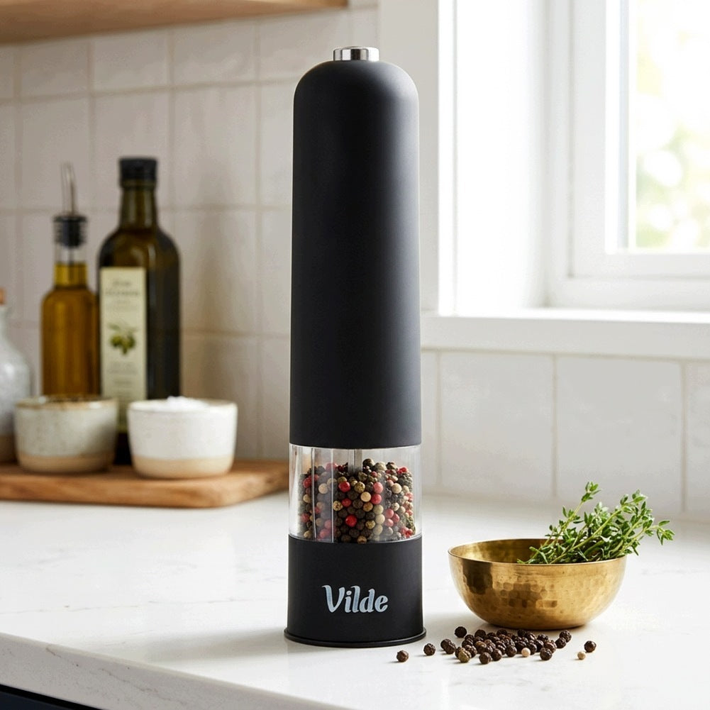 SALT PEPPER Grinder Spice Grinder Electric Black Seasoning Packaging status original