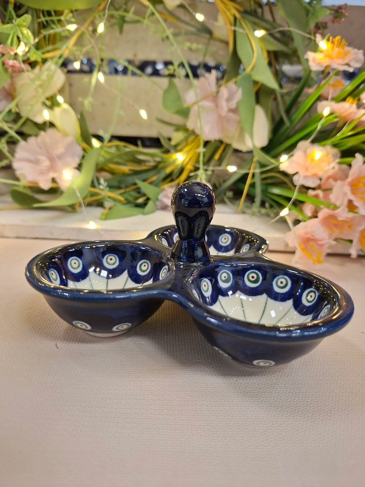 SALT SHAKER WITH SPOON 1010 BOLESŁAWIEC DEK 166 1 PCS Brand Ceramika Artystyczna