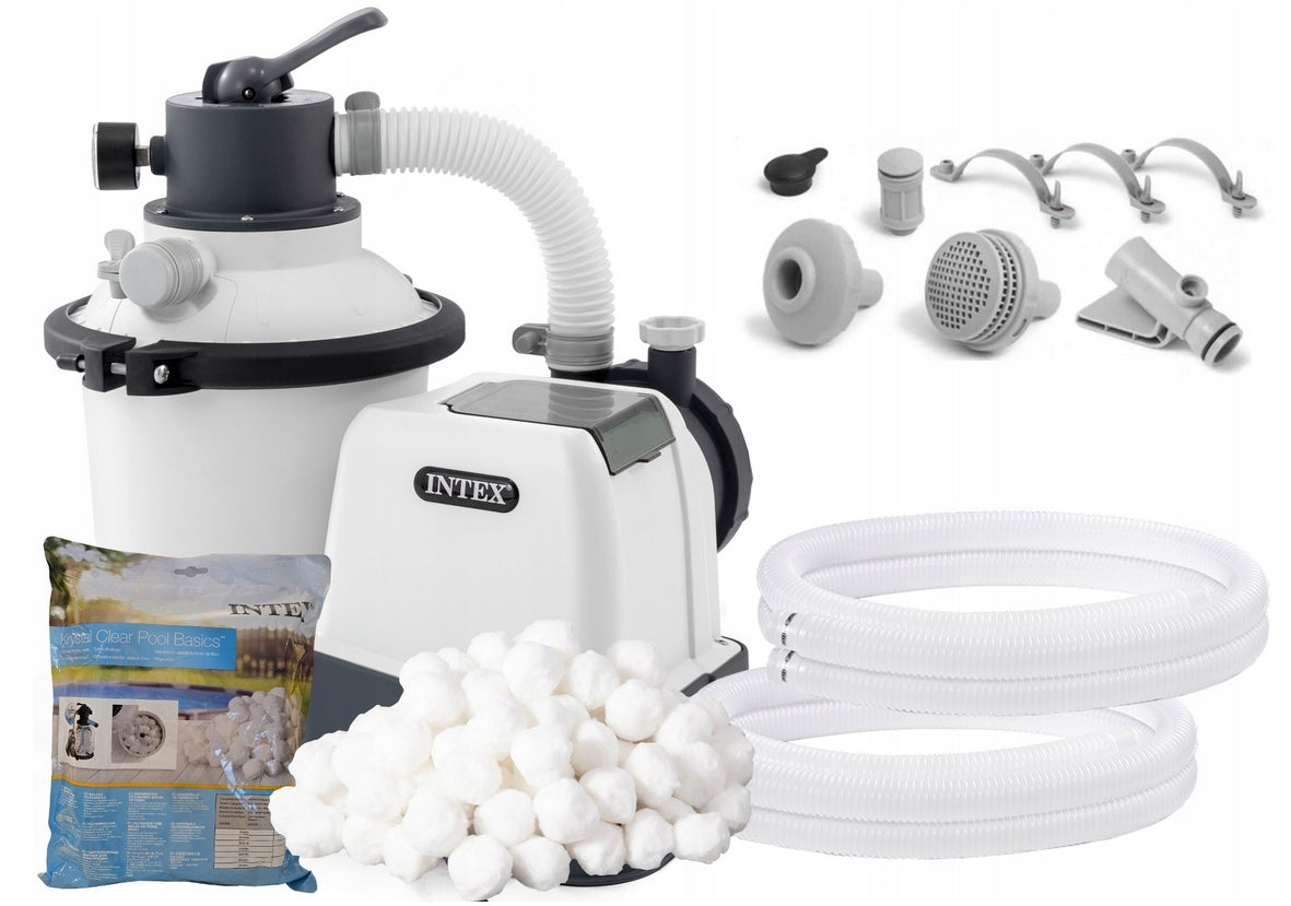 SAND PUMP 3500l/h + BALLS 500g PROGRAMMER HYDROAERATION INTEX 26642