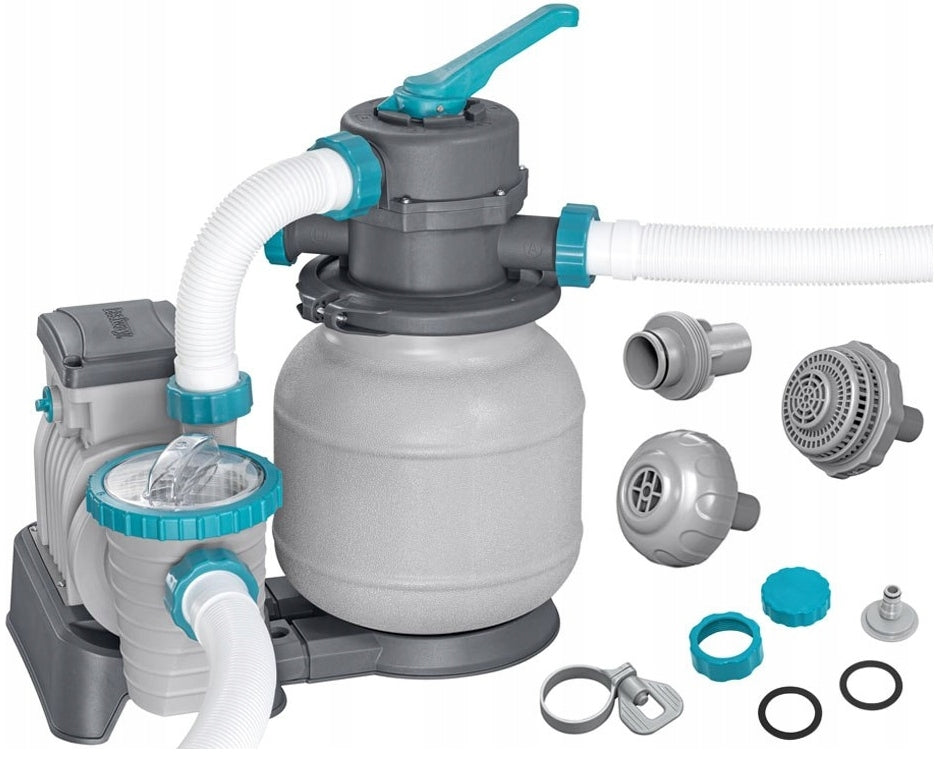 SAND PUMP FOR POOLS 6056 L/h BESTWAY 58497 + HOSES + ADAPTER Packaging status original