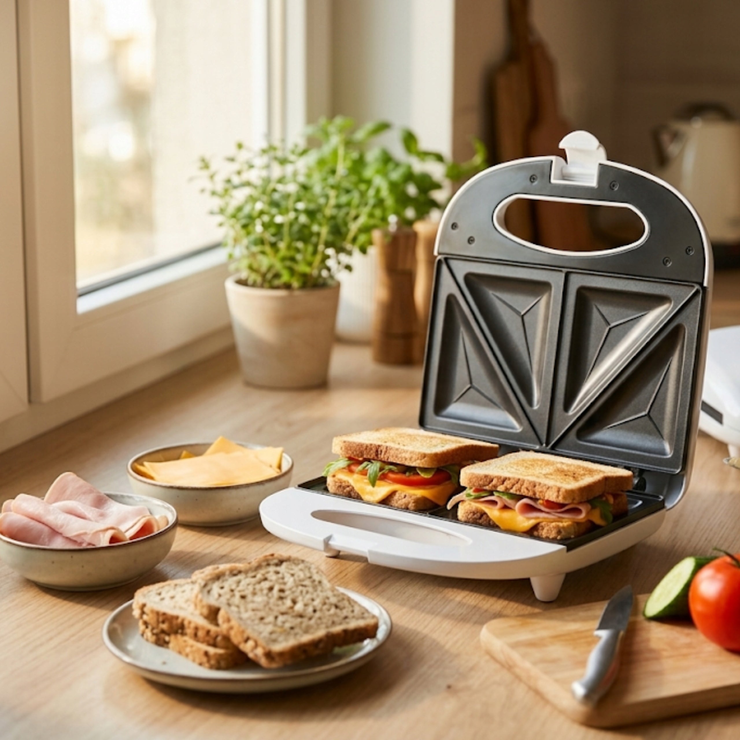 SANDWICH TOASTER FOR TOAST TRIANGLES 750W NON-STICK Power rating 750 W