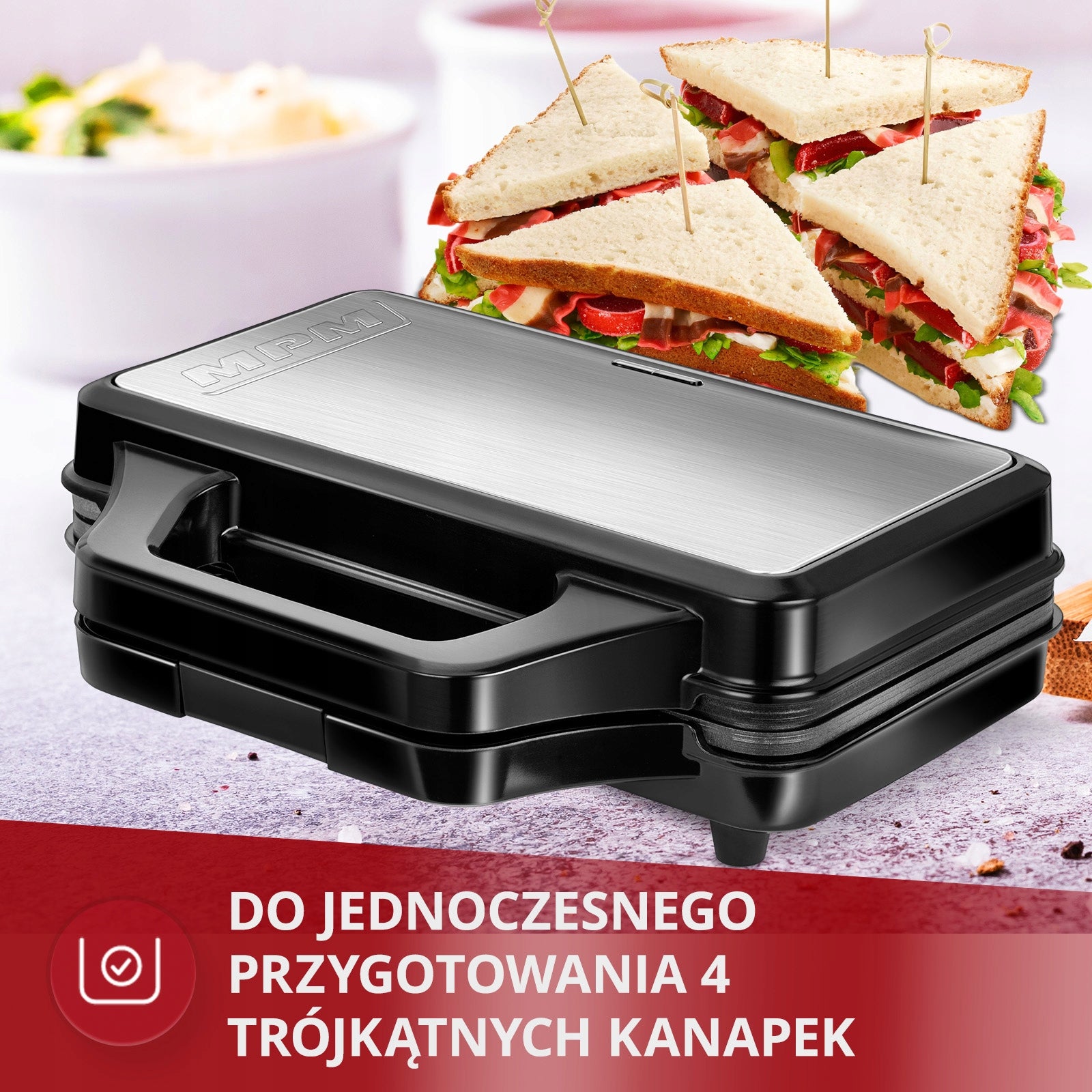 SANDWICH TOASTER MPM MOP-45M TOASTER SANDWICH INOX STRONG 900W NON-STICK Manufacturer code MOP-45M