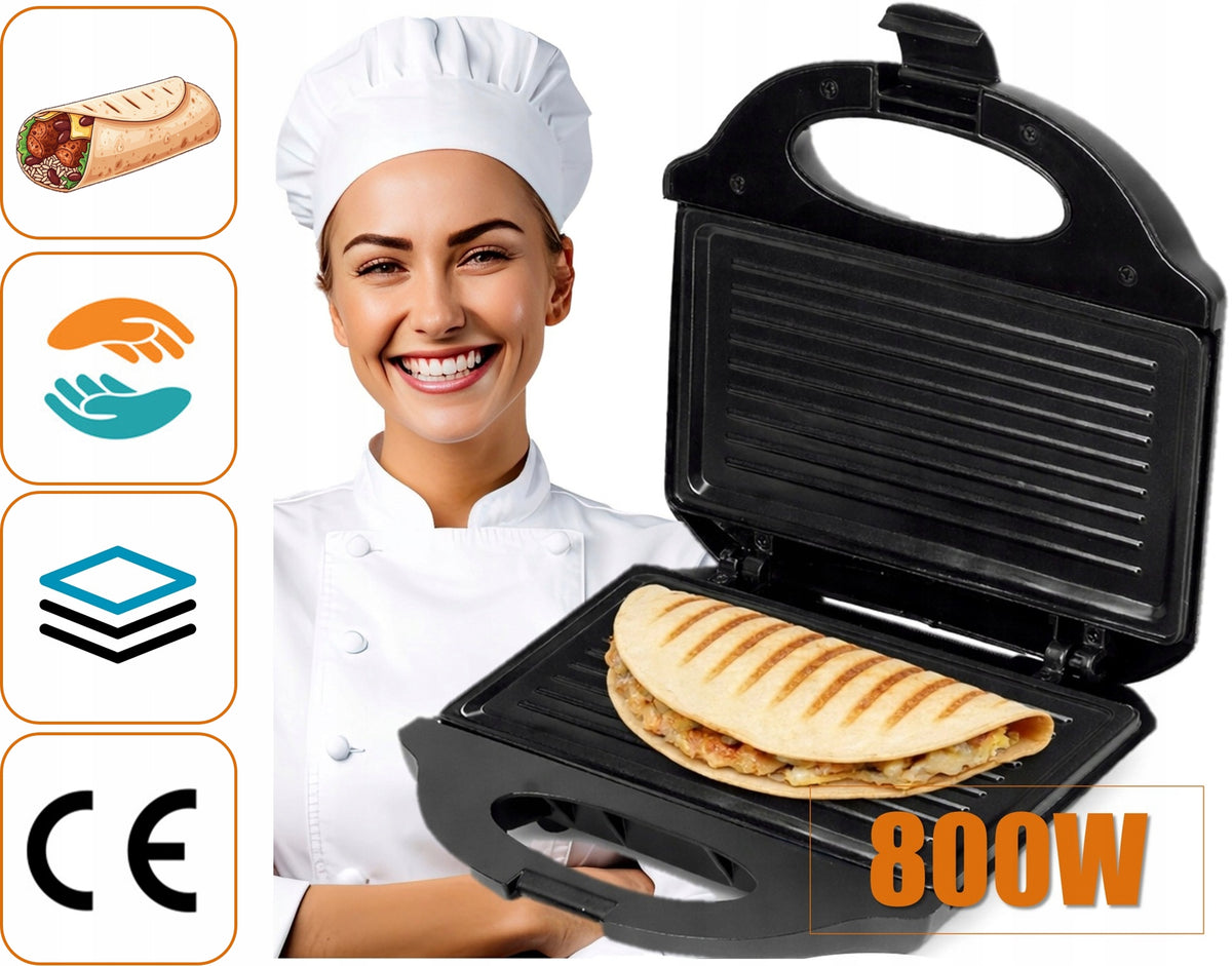 SANDWICH TOASTER TORTILLA PANINI SANDWICH STRONG 800W Power rating 800 W