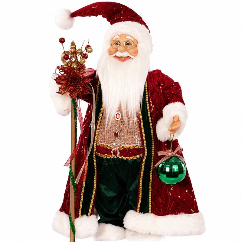 SANTA CLAUS DECORATIVE 60 CM CHRISTMAS FIGURINE WITH CANE DECORATION CHRISTMAS Brand no brand