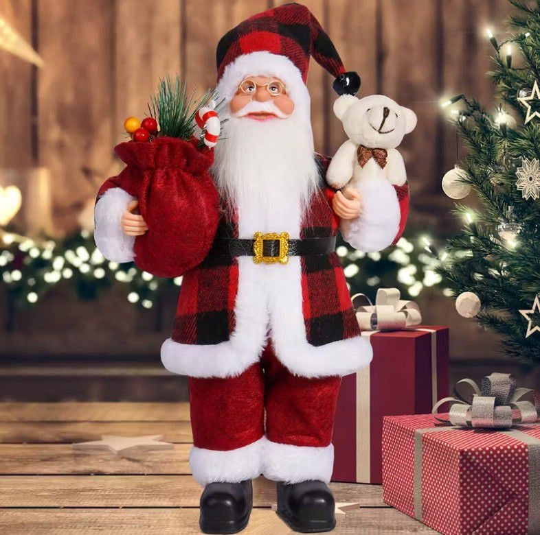 SANTA CLAUS FOR THE HOLIDAYS STANDING FIGURINE LARGE DECORATION MOVABLE DECORATION